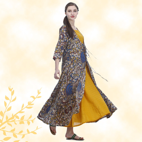 Kalamkari Cotton Two Layer Dress