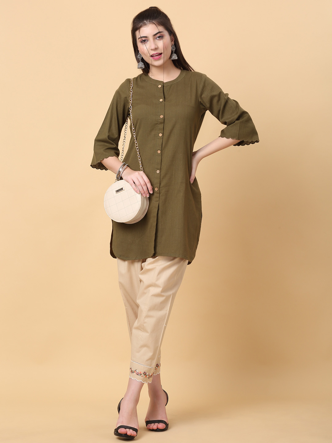 Women Embroidered Mid-Rise Loose-Fit Pure Cotton Salwars