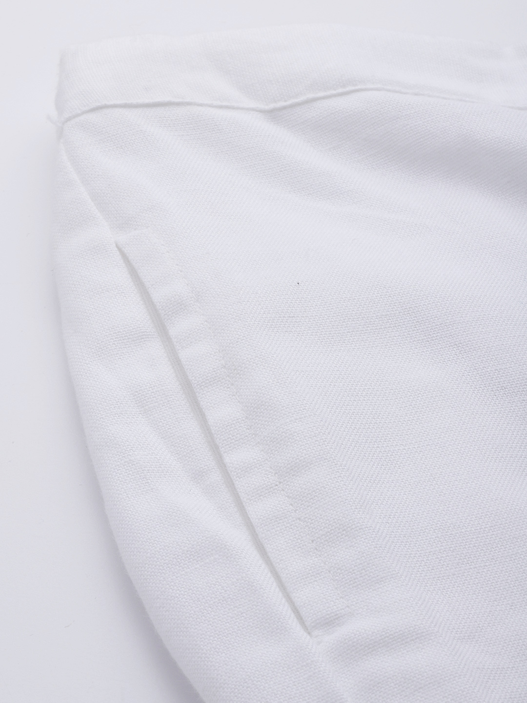 White Hem Design Cotton Handloom  Straight Sustainable Palazzos