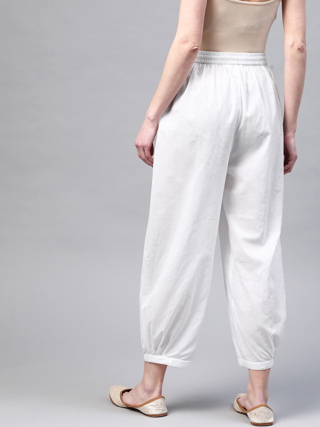 Women's Aqua Straight Cut Pants : Mayori Pure Cotton Handcrafted Pants|  In-Sattva