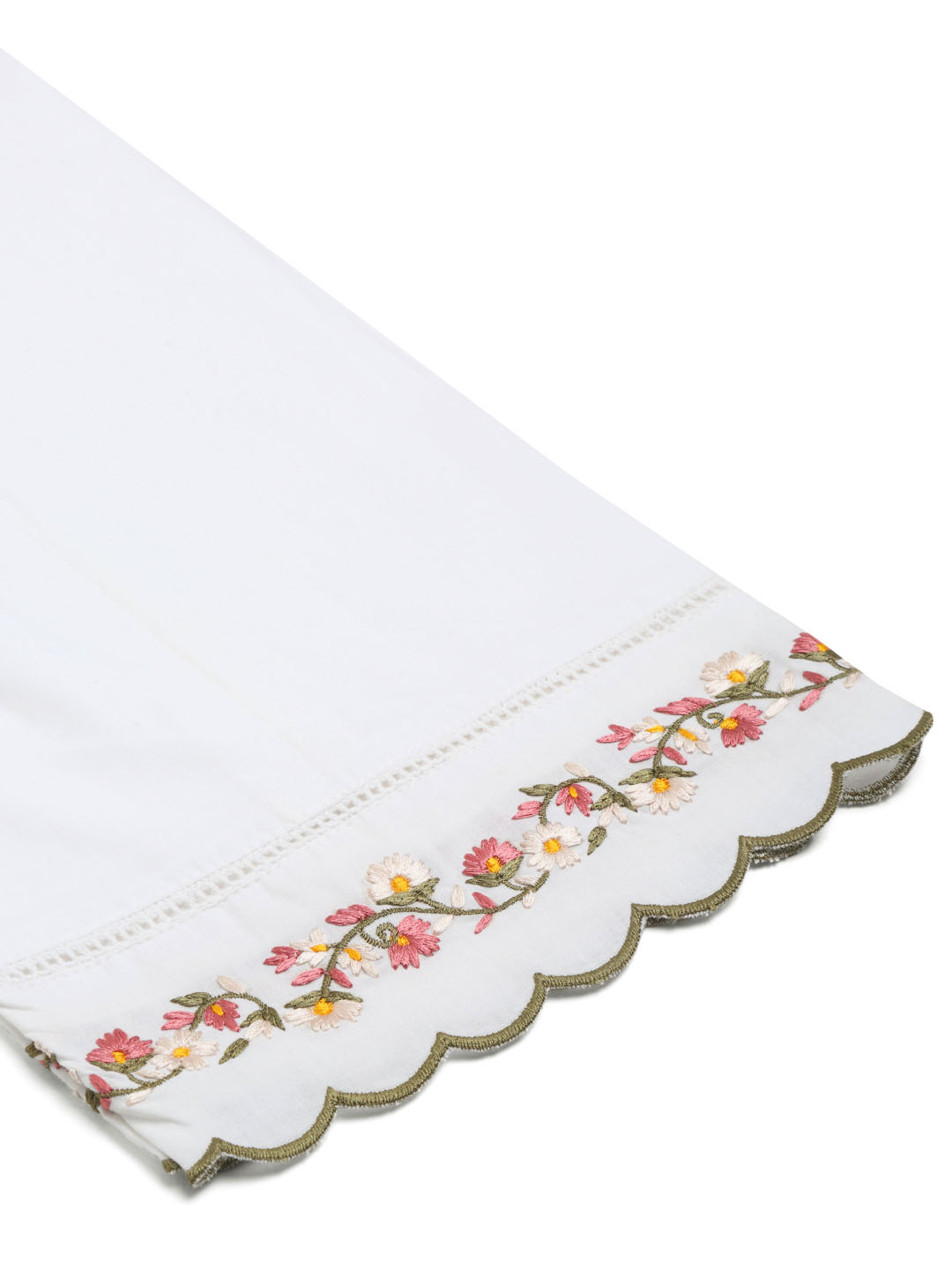 White Floral Embroidered Scalping Salwar